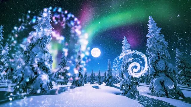 An Enchanted Winter Night Under the Aurora.