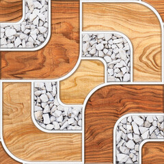 Minimalist wood texture frame decorative design