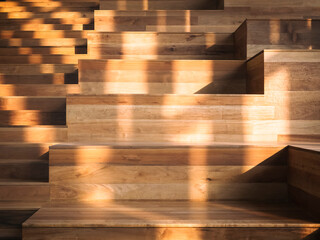 Wooden Stair step Interior design Geometric pattern Sunshade shadow lighting Architecture details