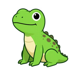 Obraz premium Cute Cartoon Frog Sitting in a Playful Style