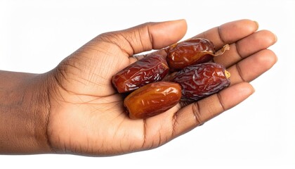 Dark, wrinkled fruit in a dark palm
