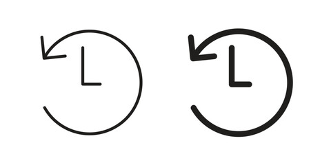 History icons for graphic design, logo, Web site, social media, UI, mobile app, vector illustration