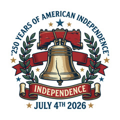 Liberty Bell Wreath Emblem for 250 Years of American Independence © TAPU SHAHA