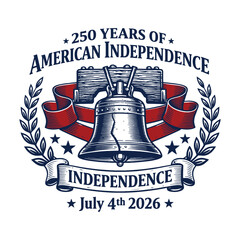 Liberty Bell 250 Years of American Independence Vintage Emblem © TAPU SHAHA