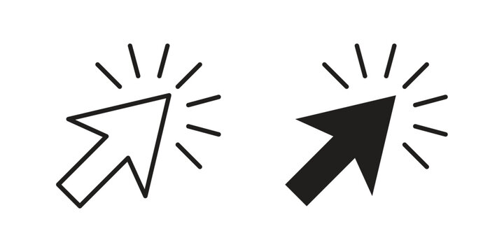 Mouse pointer icons for graphic design, logo, Web site, social media, UI, mobile app, vector illustration