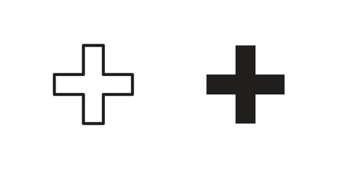 Obraz premium Plus icons for graphic design, logo, Web site, social media, UI, mobile app, vector illustration