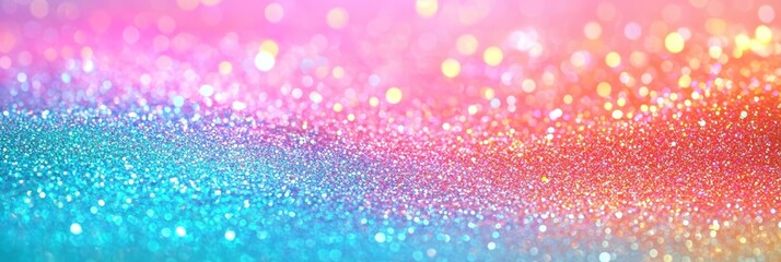 Captivating pink, blue, and light green gradient with sparkles.