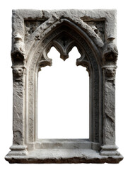 Obraz premium Gothic stone arch with intricate carvings and inscribed text
