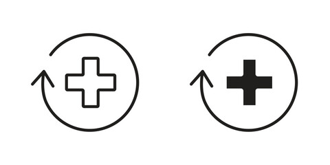 Obraz premium Health recovery icon suitable design silhouette and line art style on white background