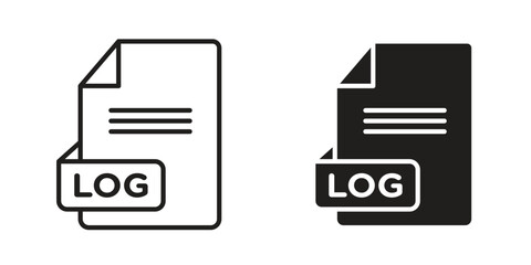log file icon suitable design silhouette and line art style on white background