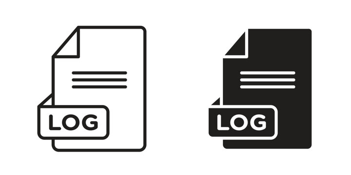 log file icon suitable design silhouette and line art style on white background