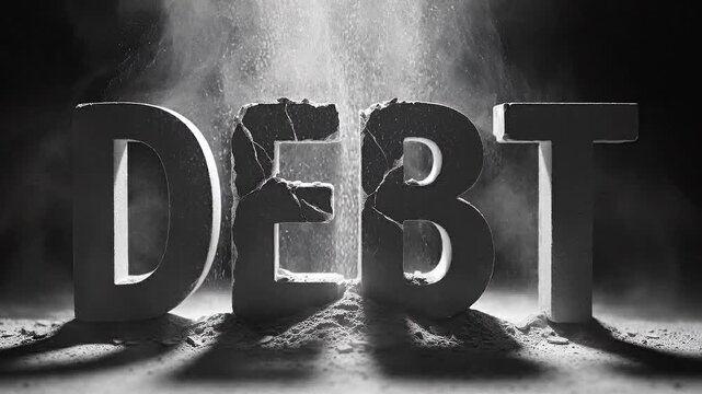 Debt looming over people and economy in ominous sculpture and symbol of financial pressure.