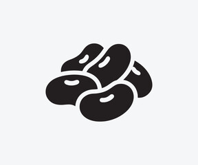 Pile of kidney beans icon silhouette on white background