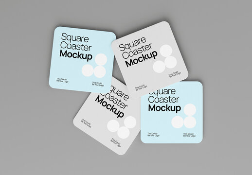 Square Drink Coaster Mockup