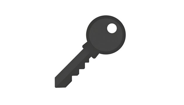 Stylized, simple illustration of a common key on a plain white backdrop