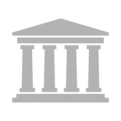 Obraz premium Light gray ancient building facade with columns and pediment on transparent background symbol for government institution or museum