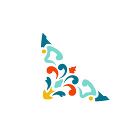 Obraz premium Abstract Colorful Decorative Corner Element