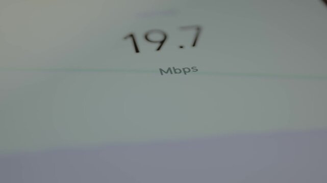 Mobile app performing an internet speed test and displaying the result for Upload speed