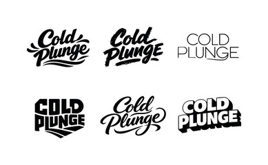 Obraz premium Cold plunge. Set lettering. harmonious lettering variations of the same emblematic concept, each with different artistic interpretation (Bold