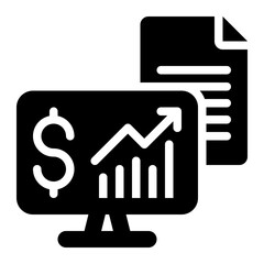 Data Driven, Sales, Sales Data Glyph Solid Icon