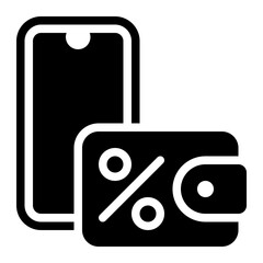 Mobile Shopping, Ecommerce, Online Shopping Glyph Solid Icon