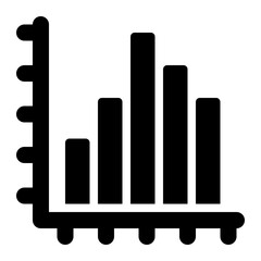 Bar Chart, Bar Graph, Data Visualization Glyph Solid Icon
