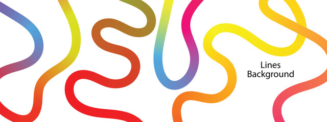 colorful gradient curved line. wavy line. gradient line on a white background Abstract rainbow gradient wavy lines pattern.  © MDATTAB