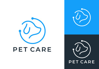 stethoscope with dog logo. animal pet healthcare design concept © nubikor