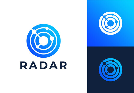 logo wave detection radar. network signal technology connectivity symbol icon design