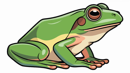 Obraz premium A digital illustration of a green tree frog in a side profile view (4)_traced