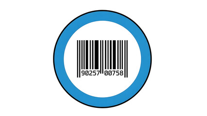 Barcode Symbol Inside a Blue Circle scan product