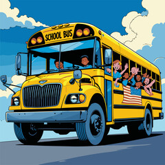 school bus vector image