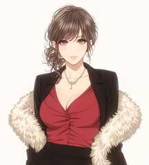 少女漫画ラウンジ嬢イラスト