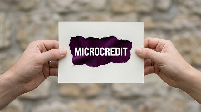 Microcredit Financing Business concept. Fast Micro Credit Loan Banking Technology. Micro Finance. new microcredit