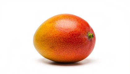 Juicy Mango Close Up Ripe Fruit on White Background.