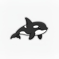 Obraz premium Cute orca swimming with playful expression on face