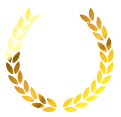 金色のリーフエンブレム © 手描き屋さん