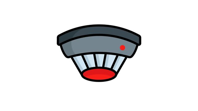Smoke detector icon animation. animation icon related to work safety. Suitable for site web, app, UI, user interfaces, provide visual feedback and more. Alpha channel