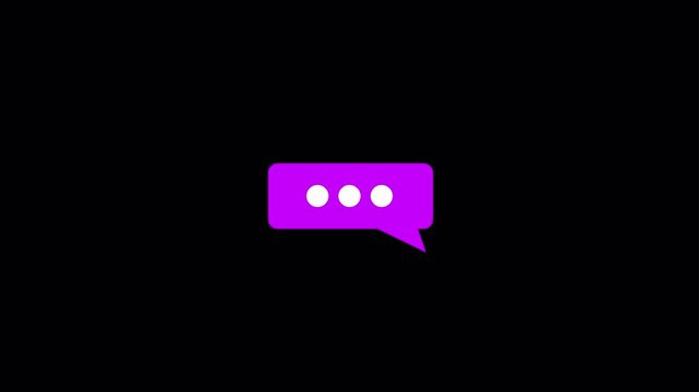 chat message bubble icon try typing messenger sending  message custom text in transparent background in 4K animation with alpha channel 