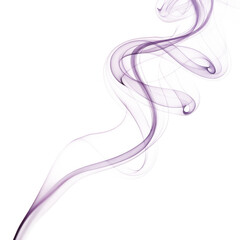 Abstract purple smoke lines on transparent background ideal for elegant graphic design and ethereal backdrops