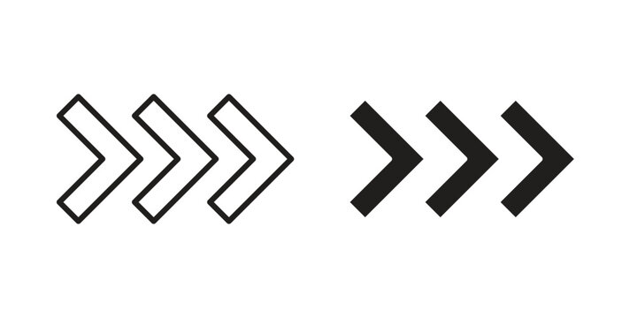 Chevrons icon concept. Thin line symbol. Vector illustration isolated. Editable stroke.