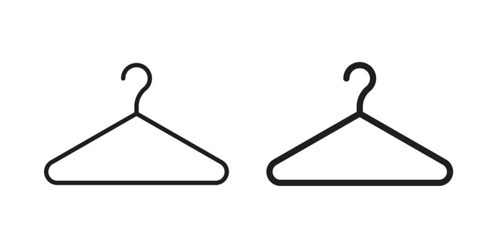 Clothes hanger icon concept. Thin line symbol. Vector illustration isolated. Editable stroke.