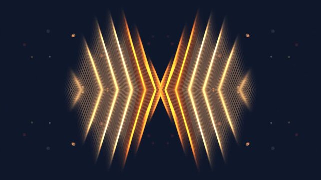 Golden light streaks intersecting in a symmetrical pattern against a dark background with subtle glow effects