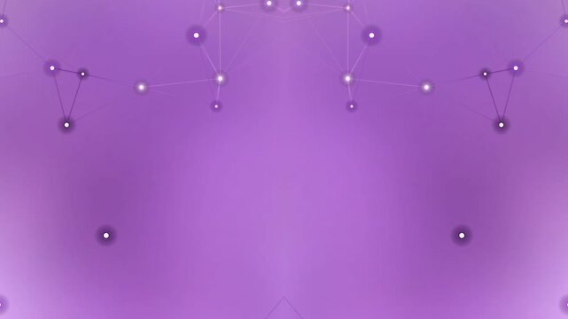 A constellation pattern of dots and lines on a purple gradient background viewed from directly above