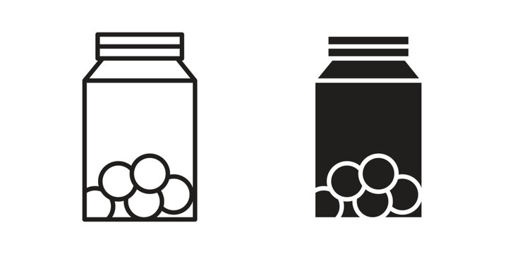 Cookies jar icon concept. Thin line symbol. Vector illustration isolated. Editable stroke.