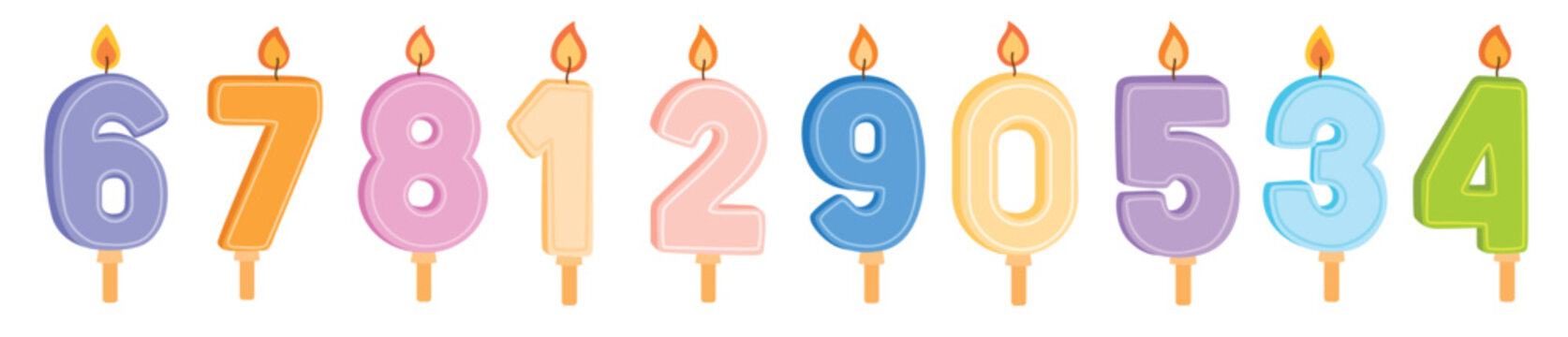  burning number shaped candles for celebration birthday