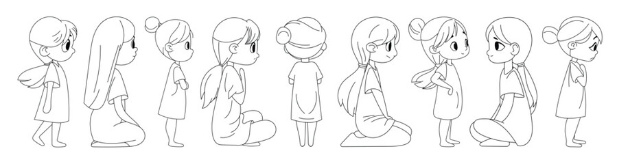  cute little girl set in kids style