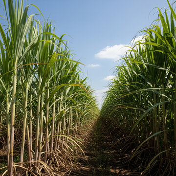 Sugarcane fields in summer