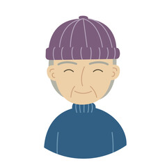 70代から90代ぐらいの男性のイラスト毛糸の帽子