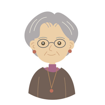 60代から70代ぐらいの女性のイラストエレガントな雰囲気